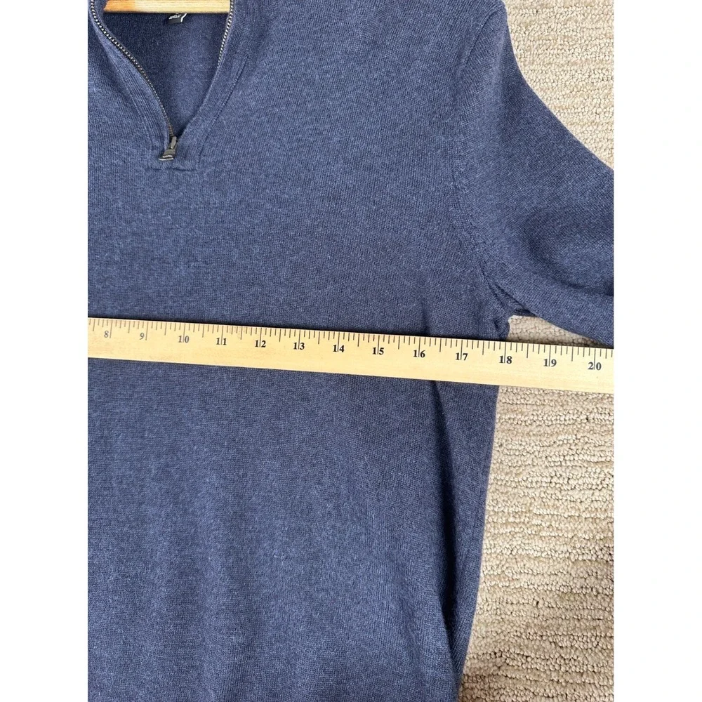 Banana Republic Mens Blue Italian Merino Wool Quarter Zip Sweater Size M Baruffa